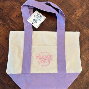 Purple and Cream Tote Bag